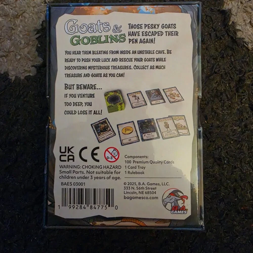 Goats & Goblins (2025) B.A. Games Fantasy Push Your Luck Game NIB